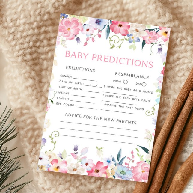 Jeux de prédictions pour bébé Floral Baby in Bloom (Baby in Bloom Baby Shower Baby Predictions Game)