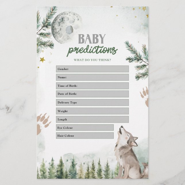 Jeux de prédictions pour bébé Loup de la forêt (Devant)