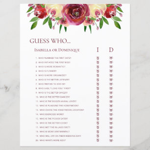 Jeux de recherche de mots de mariage et devine qui