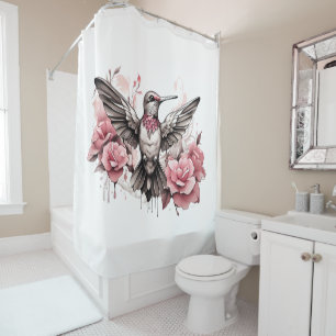 Jeux de rideaux de douche de colibris colorés