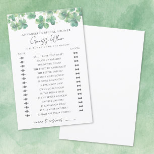 Jeux de Salle de Mariage Shamrock Devinez Qui