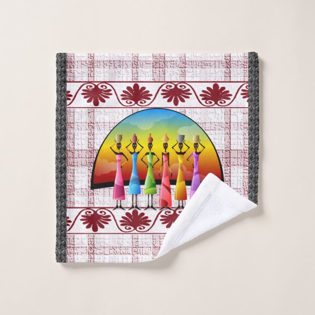 Jeux de serviettes de bain noirs pour femmes afric (Gant de toilette)