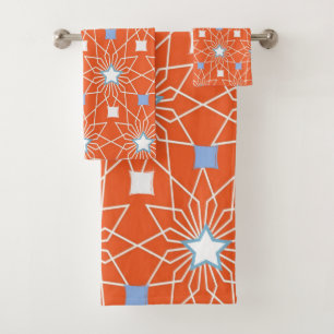 Jeux de serviettes de bain Orange Blue Stars