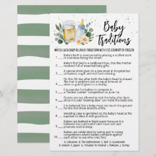Jeux de traditions de bébé Greenery Baby Is Brewin