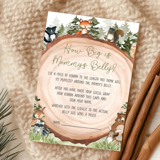 Jeux des Animaux de la Forêt : Quelle est la Taill (Boy Woodland Animals Baby Shower How Big Is Mommy's Belly Game)