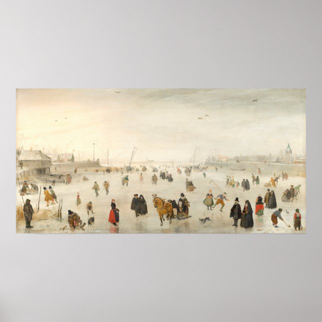 Jeux d'hiver - Hendrick Avercamp Poster d'Art (Devant)