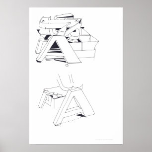 Jeux du bâtiment Monogramme AA Dessin 11 Poster
