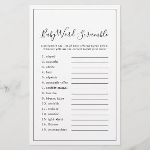 Jeux Minimaliste de mots pour bébé