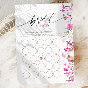 Jeux minimaliste Floral Rubies Bridal Bingo