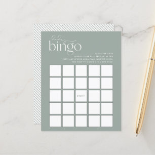 Jeux minimaliste Sage Green Baby Bingo