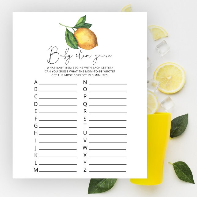 Jeux pour baby shower sur le thème du citron (Créateur téléchargé)