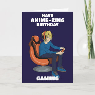 Jeux Vidéo Anime Gamer Boy Carte d'anniversaire