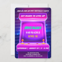 Jeux Vidéos Rétro des années 90 Invitation d'anniv