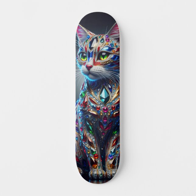 Jeweled Cat Skateboard (Recto)