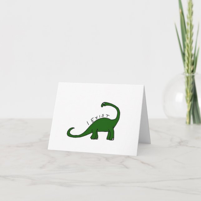 J'existe carte de note intérieure de blanc de (Devant)
