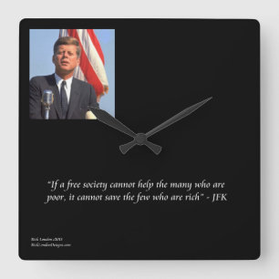 JFK & Économiser une horloge murale riche/pauvre
