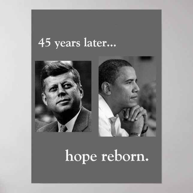 JFK / OBAMA POSTER - HOPE REBORN (Devant)