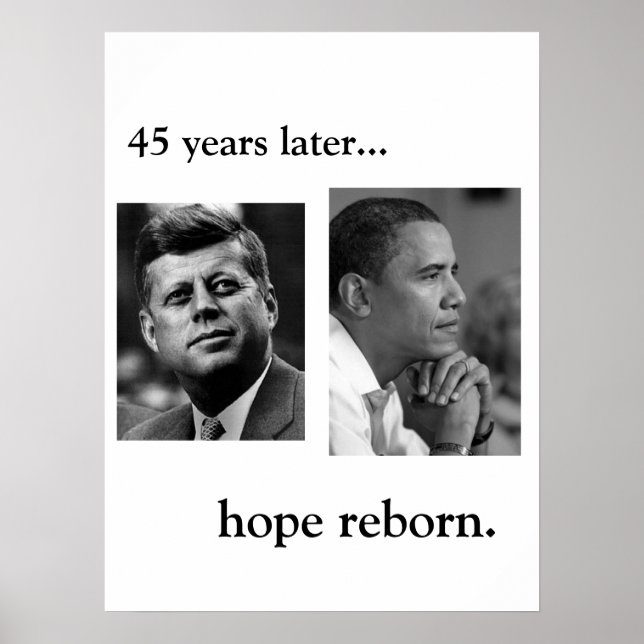 JFK / OBAMA POSTER - HOPE REBORN (Devant)