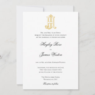 JH Monogramme ou HJ Monogramme Invitations de mari