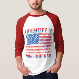J'Identifie Comme T-Shirt Drapeau Américain Non Bi