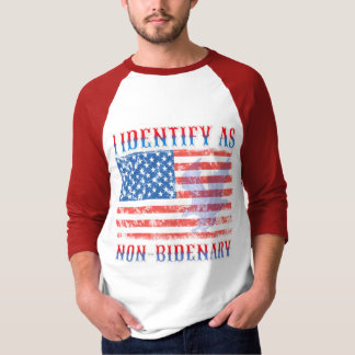 J'Identifie Comme T-Shirt Drapeau Américain Non Bi