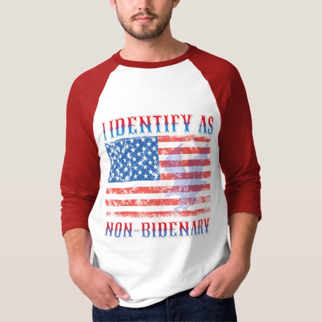 J'Identifie Comme T-Shirt Drapeau Américain Non Bi (Devant)