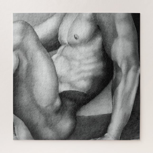 Jigsaw Puzzle 20x20 Art Homme Bodybuilder Dessin (Vertical)