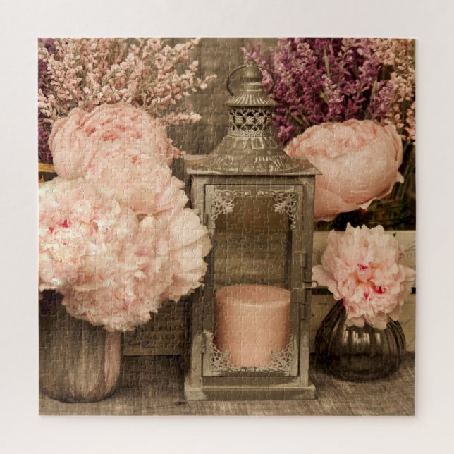 Jigsaw Puzzle 20x20 pivoines, lanternes et cadavre (Vertical)
