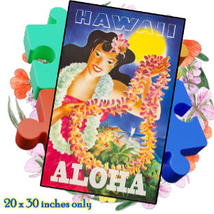 JIGSAW PUZZLE 20x30 - Poster de voyage Hawaii Vint