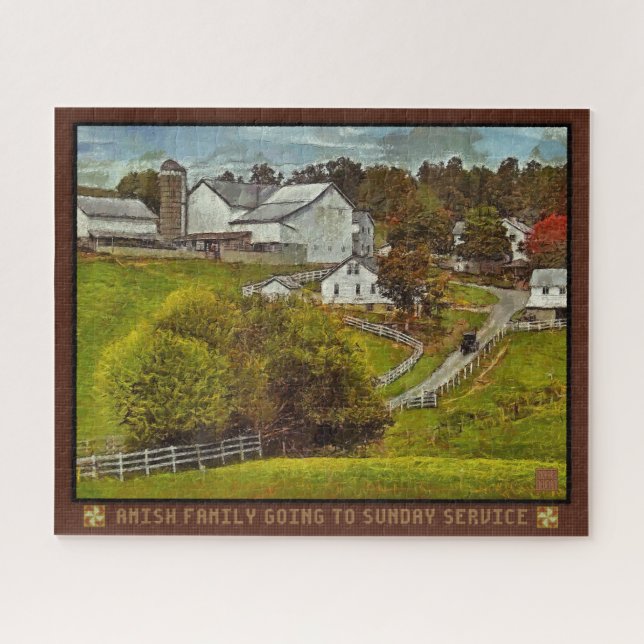 Jigsaw Puzzle Amish Buggy Life Dans Lane Lente (Horizontal)