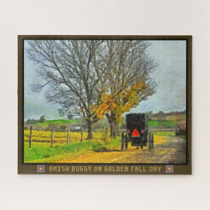Jigsaw Puzzle Amish Buggy On Golden Fall Day
