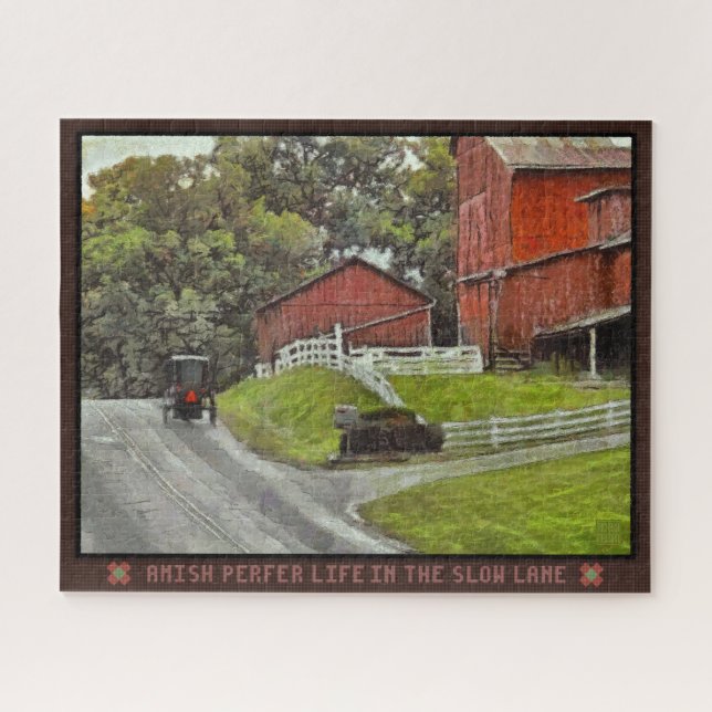 Jigsaw Puzzle Amish Préfère La Vie Dans La Voie Le (Horizontal)
