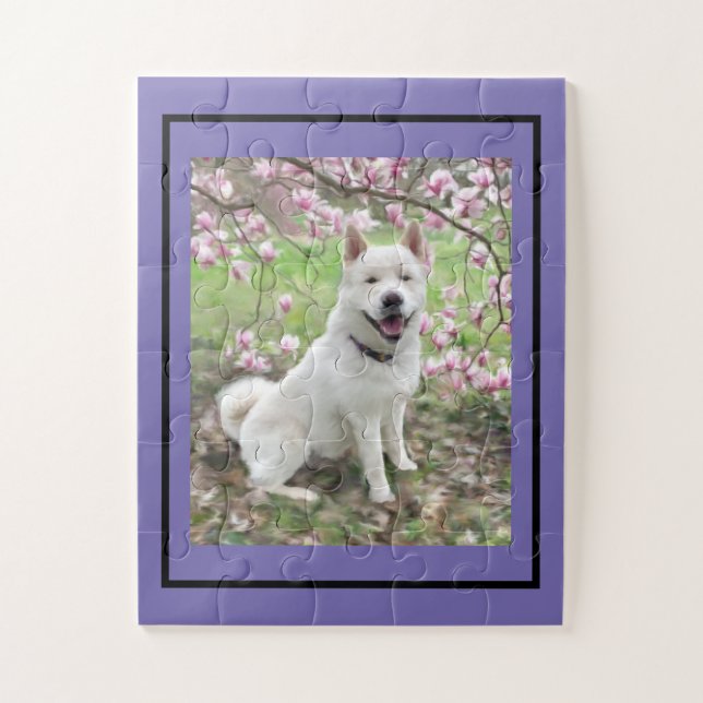 Jigsaw Puzzle Blanc Akita (Vertical)