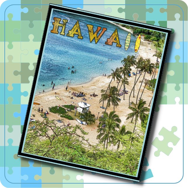 JIGSAW PUZZLE - Colorée Hawaii Travel Poster (Créateur téléchargé)