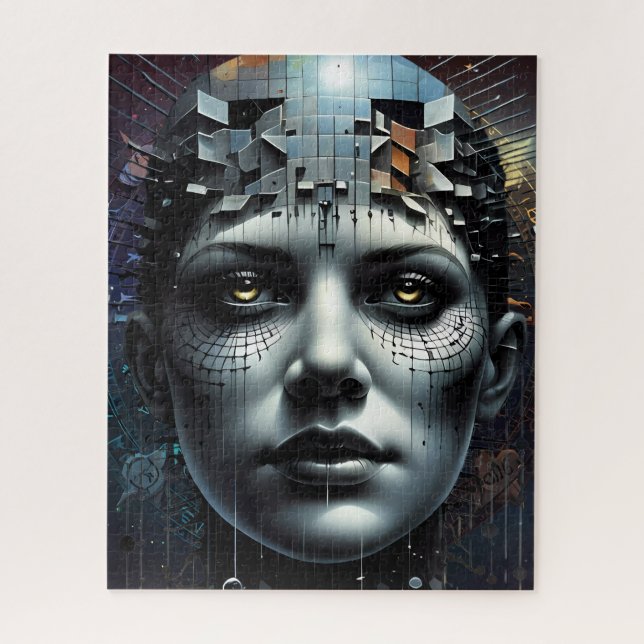 Jigsaw puzzle de fille Matrix d'art Abstrait (Vertical)