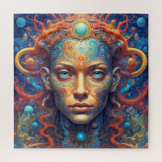 Jigsaw puzzle de portrait imaginaire d'une fille (Vertical)