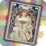 Jigsaw Puzzle - Poster d'art Vintage 1898<br><div class="desc">Ce Puzzle Jigsaw présente une image d'une affiche d'art vintage de 1898,  dans les tons vert,  rose,  beige et plus. ► Fonctionne mieux avec des puzzles rectangulaires sauf les 20" par 30". Fait un grand cadeau pour les amoureux du puzzle!</div>