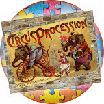 JIGSAW PUZZLE - Poster de cirque Vintage sur mur d<br><div class="desc">Poster de cirque vintage (vers 1888) tel qu'il aurait pu être collé sur un mur de briques à son époque. Ce puzzle devrait être amusant à assembler, le mur de brique devrait le rendre plus difficile. ► Fonctionne mieux avec des puzzles rectangulaires sauf les 20" par 30". Bon appétit !...</div>