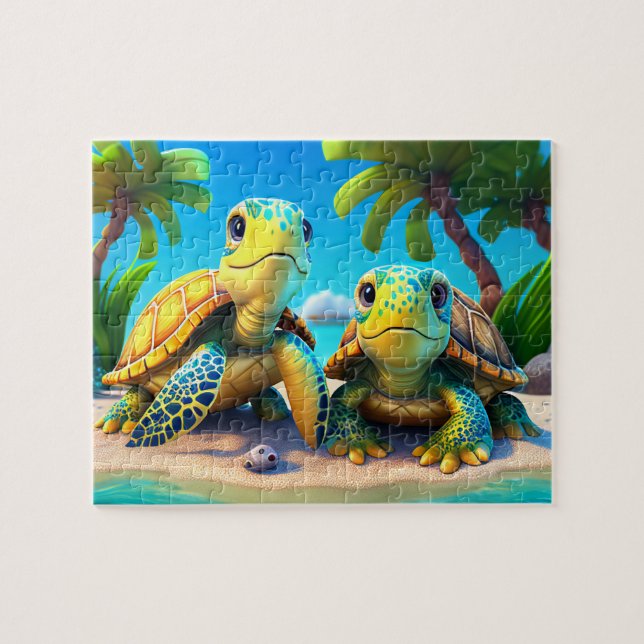 Jigsaw Puzzle pour les tortues pour enfants - Trop (Horizontal)