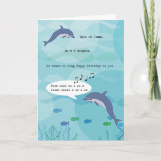 Jimmy la carte d'anniversaire du dauphin
