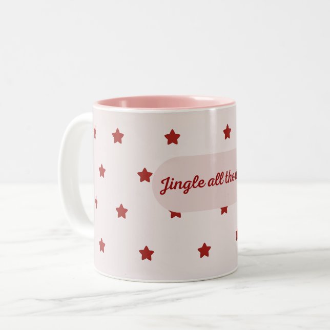“Jingle All the Way” Cozy Christmas Mug (Devant gauche)