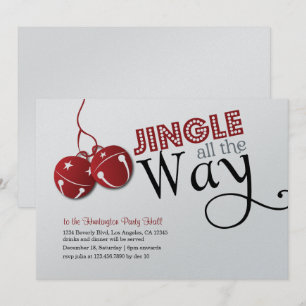 Jingle Bells Christmas Holiday Invitation card