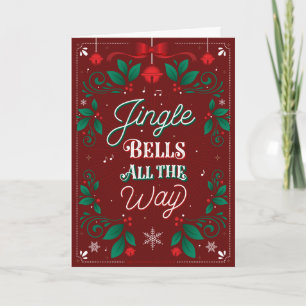 Jingle Bells Jusqu'À La Carte De Voeux De Noël