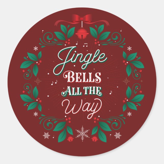 Jingle Bells Noël Autocollants Pour Tout L'Hiver (Devant)