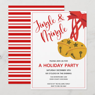 Jingle et Mingle Bells Invitation de fête de vacan