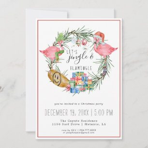 Jingle & Flamingle Christmas Party Invitation