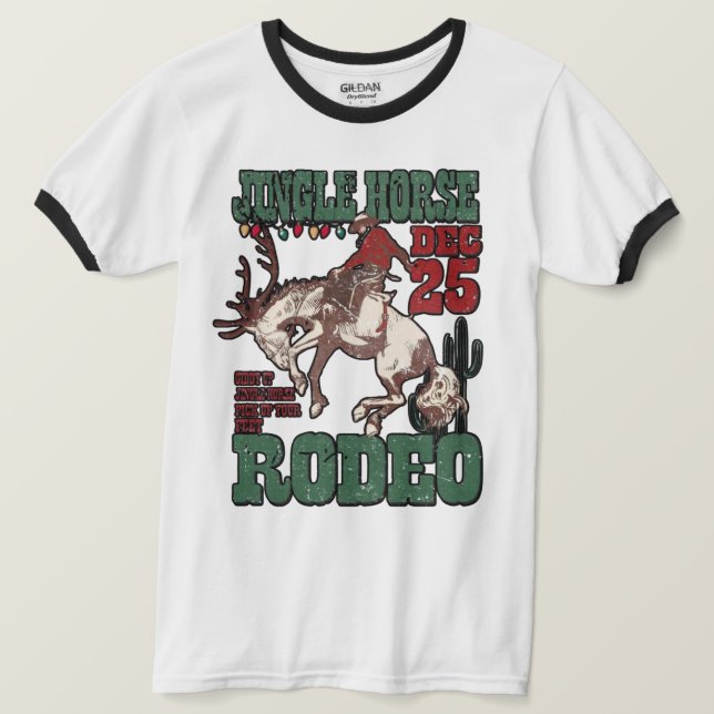 🎄 Jingle Horse Rodeo T-Shirt – Western Christmas  (Design devant)