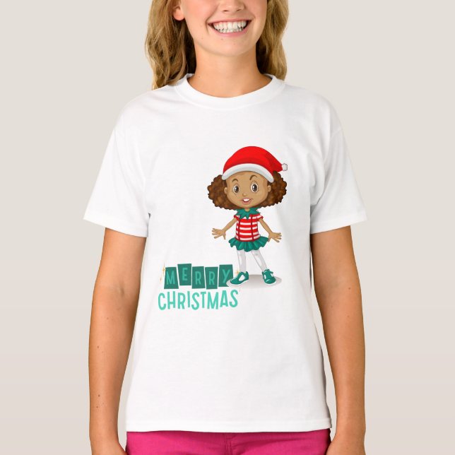 Jingle Joy : Ensemble T-Shirt de Noël pour filles (Devant)