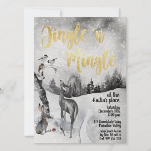 Jingle & Mingle Aquarelle Invitation de la fête de