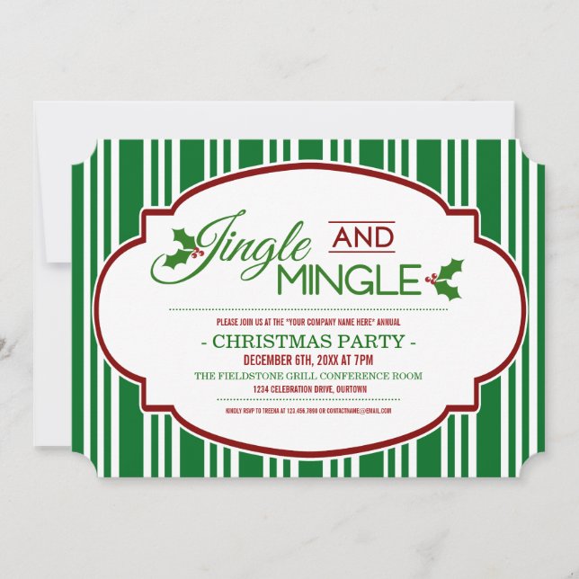 Jingle & Mingle Company Christmas Party Invitation (Devant)